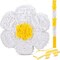 Daisy Flower Piñata Flower Daisy Hippie Boho Piñata Hanging Gender Reveal with Blindfold and Stick for Birthday Baby Shower Gender Reveal Wedding Floral Party Supplies